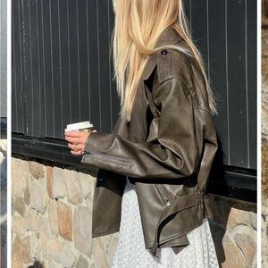 PIXIE MARKET BELTED LEATHER JACKET